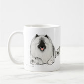 Happy Keeshond Dog met Cute Puppies Koffiemok (Links)