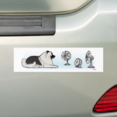 Happy Keeshond met Fans Bumpersticker (Op auto)