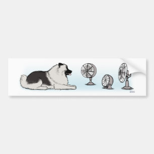Happy Keeshond met Fans Bumpersticker