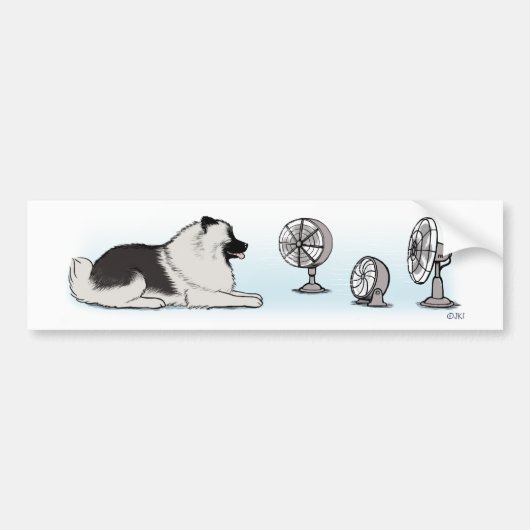Happy Keeshond met Fans Bumpersticker (Voorkant)
