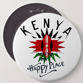 Happy Kenya Place Ronde Button 6,0 Cm (Voorkant /achterkant)