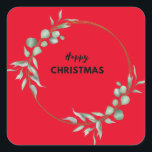 Happy Kerst stickers<br><div class="desc">Gelukkig Kerst sticker. Ideaal voor kerstkaartjes,  cadeaus,  enz. 20 sticker per vel.</div>