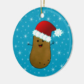 Happy Kerstaardappel Keramisch Ornament (Links)