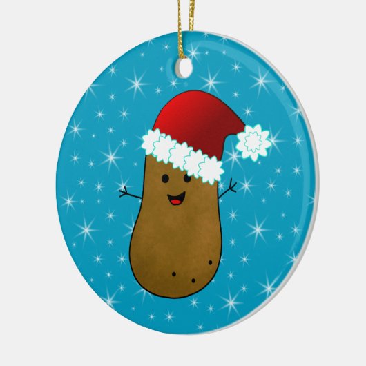 Happy Kerstaardappel Keramisch Ornament (Links)