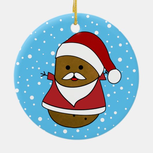 Happy Kerstaardappel Keramisch Ornament (Achterkant)