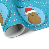 Happy kerstaardappel op maat cadeaupapier (Rol Hoek)