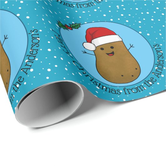 Happy kerstaardappel op maat cadeaupapier (Rol Hoek)