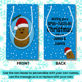 Happy kerstaardappel op maat klein cadeauzakje