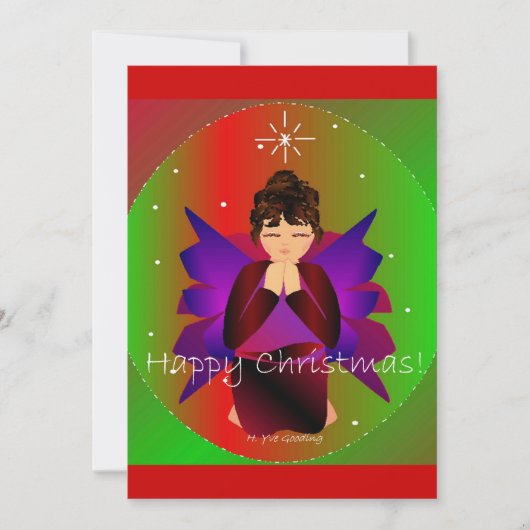 Happy kerstAngel Baby Girl Prachtig Kaart (Voorkant)