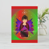 Happy kerstAngel Baby Girl Prachtig Kaart (Staand voorkant)