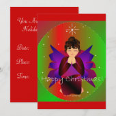 Happy kerstAngel Baby Girl Prachtig Kaart (Voorkant / Achterkant)