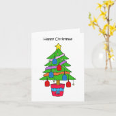 Happy kerstbal Pickleball-boom Kaart (Gele Bloem)