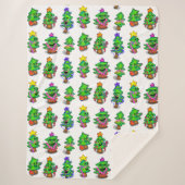 Happy kerstbomen afdrukken sherpa deken (Voorkant)