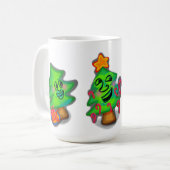 Happy kerstbomen mok (Voorkant links)