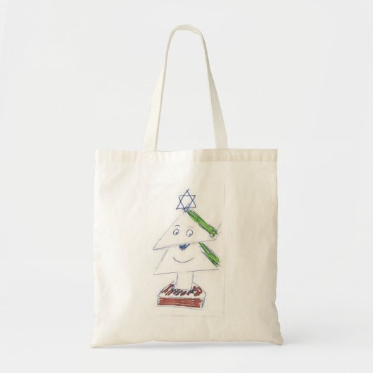 Happy kerstboom-Canvas tas (Voorkant)