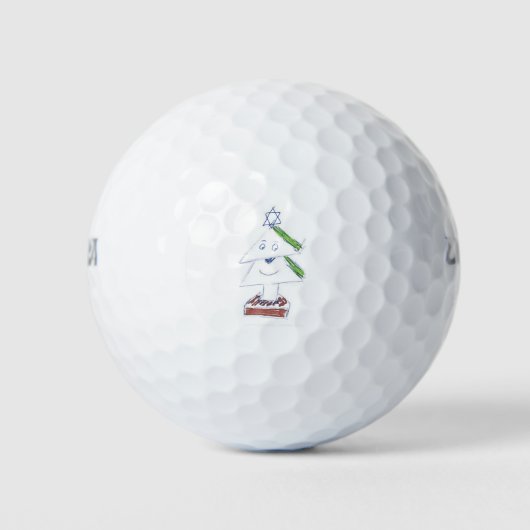 Happy kerstboom golfballen (Voorkant)