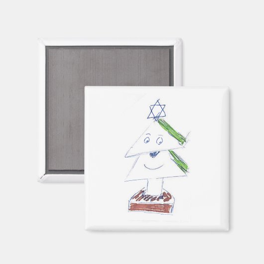 Happy kerstboom magneet (Voorkant / Achterkant)