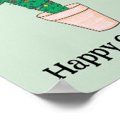 Happy Kerstcactus, Prettige feestdagen Poster (Hoek)