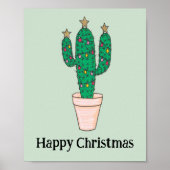 Happy Kerstcactus, Prettige feestdagen Poster (Voorkant)