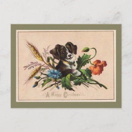 Happy Kerstcute Dog  Reproduction Feestdagenkaart