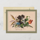 Happy Kerstcute Dog  Reproduction Feestdagenkaart (Voorkant / Achterkant)