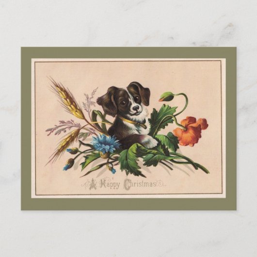 Happy Kerstcute Dog  Reproduction Feestdagenkaart (Voorkant)