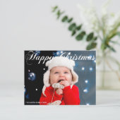 Happy kerstfamilie foto White Cursive Script Briefkaart (Staand voorkant)