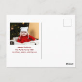 Happy kerstfamilie foto White Cursive Script Briefkaart (Achterkant)