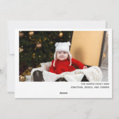 Happy kerstfamilie foto White Cursive Script Feestdagenkaart (Achterkant)