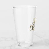 Happy Kerstfeest Elegant Faux Gold Typography Chic Glas (Rechts)