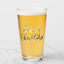 Happy Kerstfeest Elegant Faux Gold Typography Chic Glas