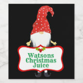 Happy kerstfeest Elf Eigen Wijnlabel Wijn Etiket (Enkel label)