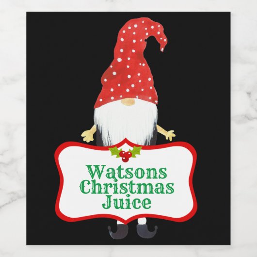 Happy kerstfeest Elf Eigen Wijnlabel Wijn Etiket (Enkel label)
