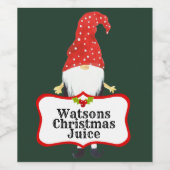 Happy kerstfeest Elf Eigen Wijnlabel Wijn Etiket (Enkel label)