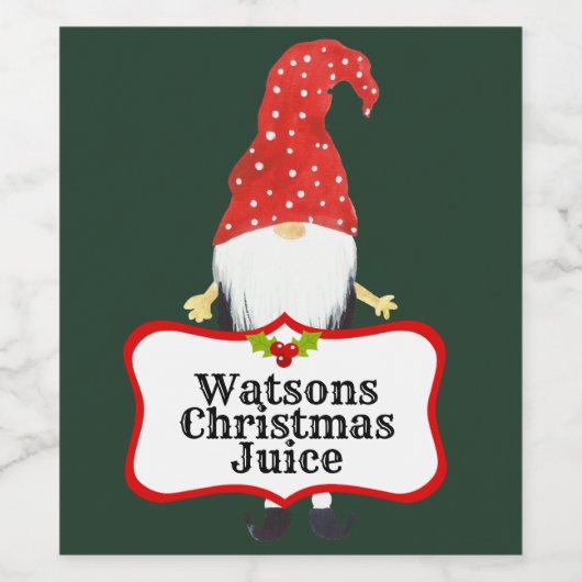 Happy kerstfeest Elf Eigen Wijnlabel Wijn Etiket (Enkel label)