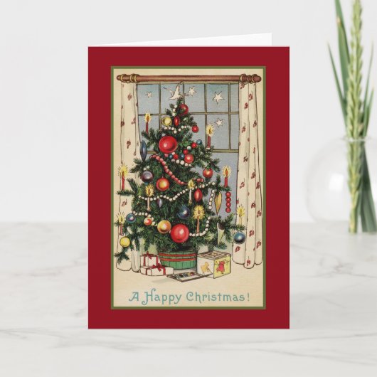  Happy Kerstfeestdag boom Feestdagen Kaart (Voorkant)