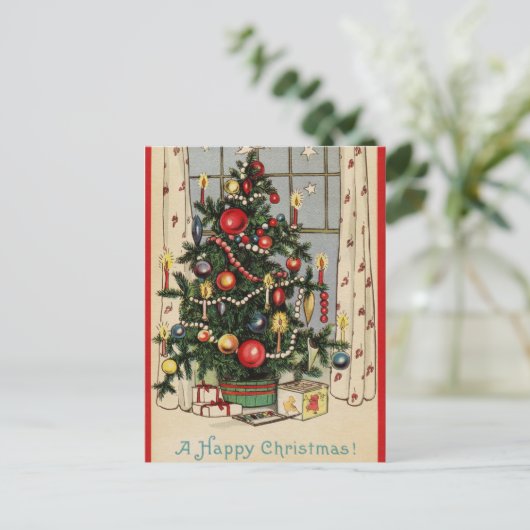Happy Kerstfeestdag boom Feestdagenkaart (Staand voorkant)