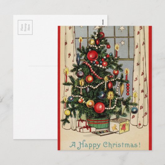  Happy Kerstfeestdag boom Feestdagenkaart (Voorkant / Achterkant)