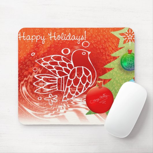 Happy KerstFeestdagen Mousepad Muismat (Met muis)