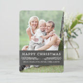  Happy kerstfotokaartje Chalkboard Feestdagenkaart (Staand voorkant)