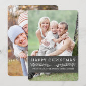  Happy kerstfotokaartje Chalkboard Feestdagenkaart (Voorkant / Achterkant)