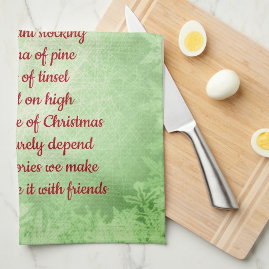 Happy kerstgedicht keukenhanddoeken (Quarter Fold)