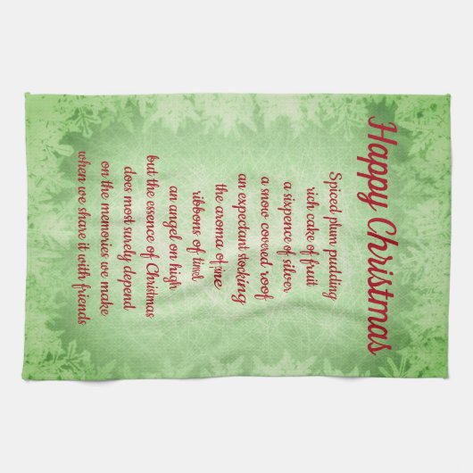 Happy kerstgedicht keukenhanddoeken (Horizontaal)
