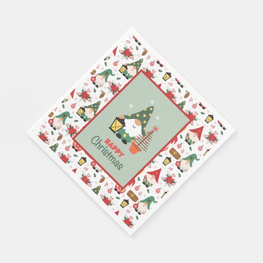 Happy Kerstgnome Servet (Hoek)