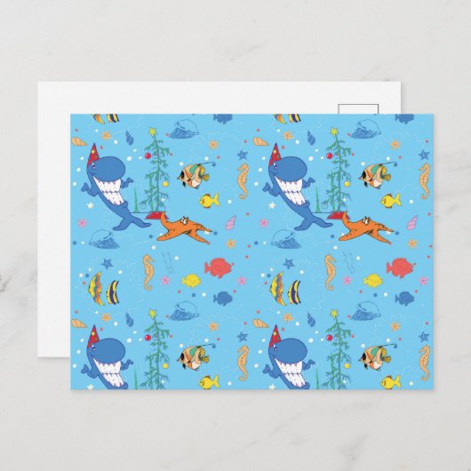 Happy Kersthaai Briefkaart (Voorkant / Achterkant)