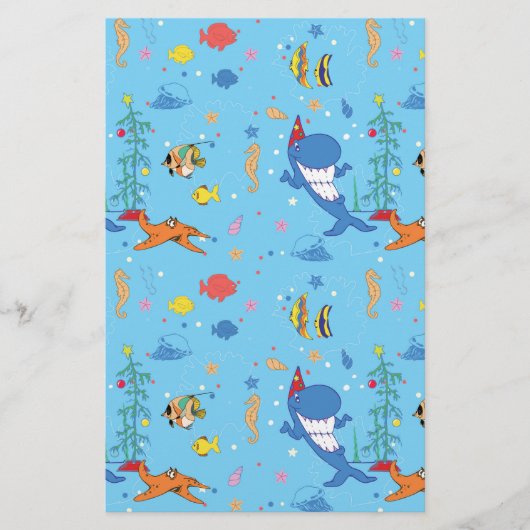 Happy Kersthaai Briefpapier (Voorkant)