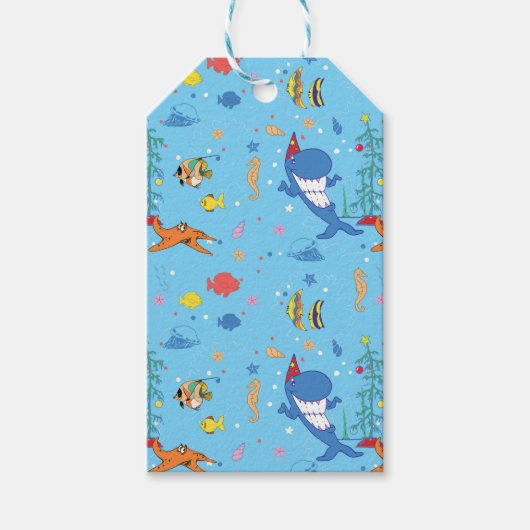 Happy Kersthaai Cadeaulabel (Voorkant)