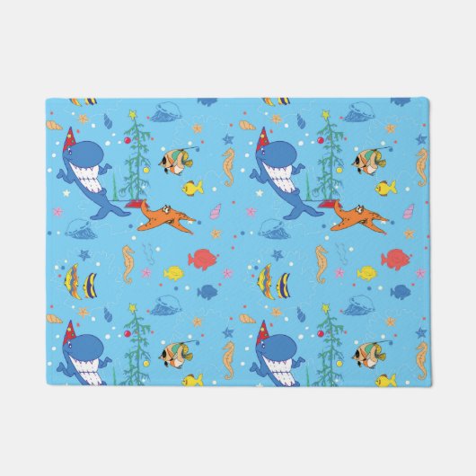 Happy Kersthaai Deurmat (Voorkant)