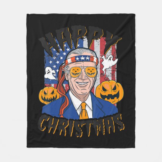 Happy Kersthalloween Jokes Pumpkin Boo Fun Jo Fleece Deken (Voorkant)