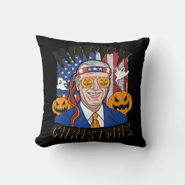 Happy Kersthalloween Jokes Pumpkin Boo Fun Jo Kussen (Voorkant)
